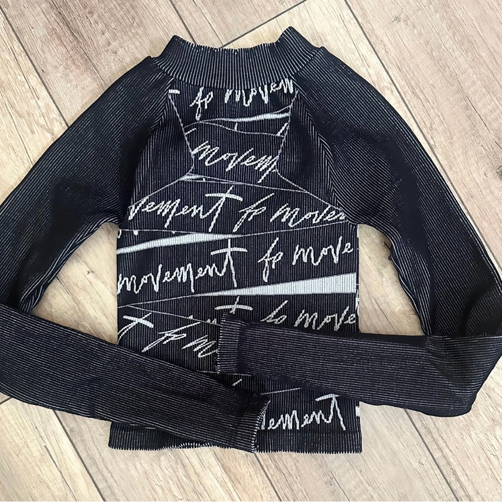 NWOT Free People Movement Good Karma Printed Logo Long Sleeve